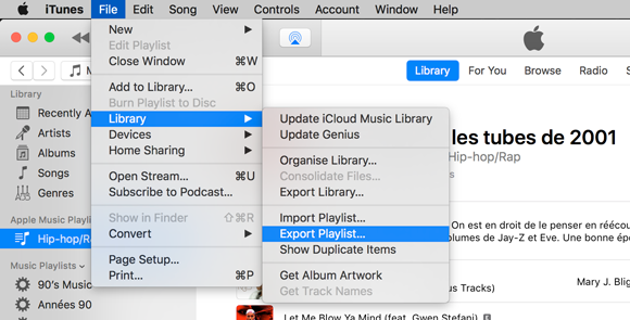 itunes playlist export umlaute