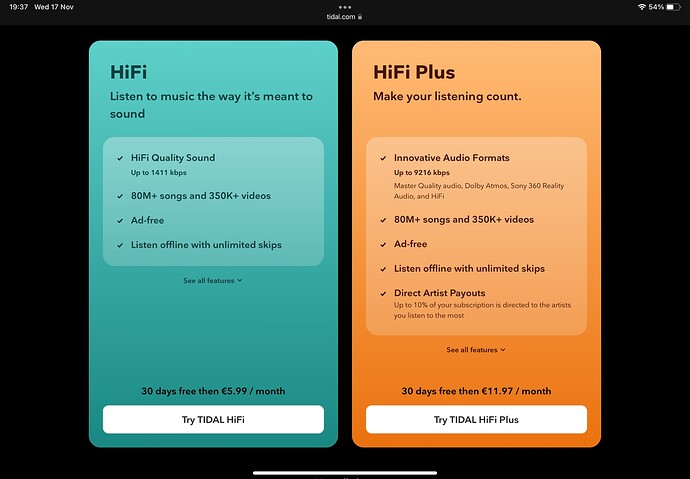 TIDAL Vs Qobuz: price & subscription