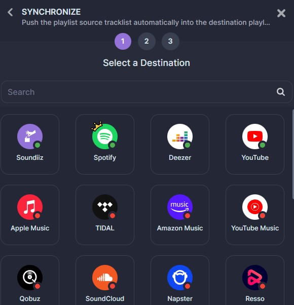 Synchronize playlists between platforms