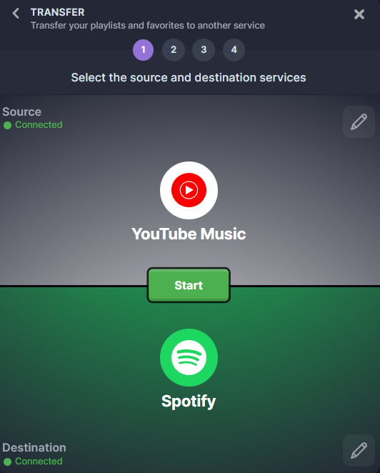 Transfer YouTube music data and playlists