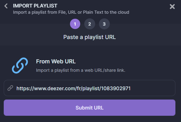 Import playlists to Spotify