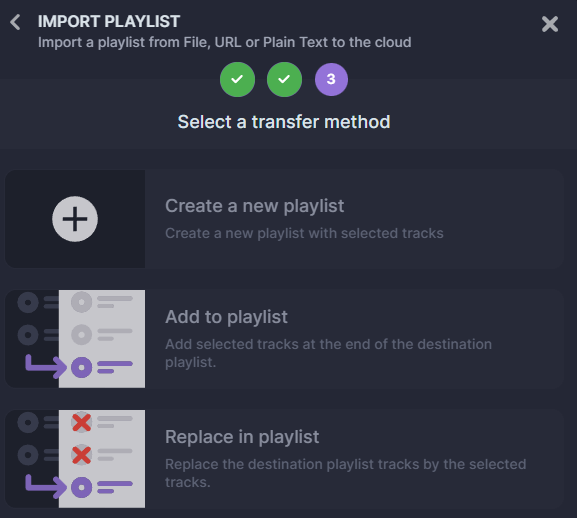 Import playlists to Spotify