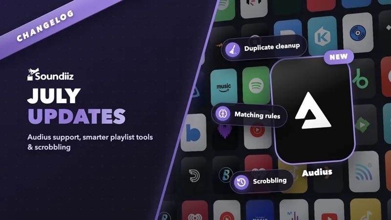 July Changelog Soundiiz 2026 Audius