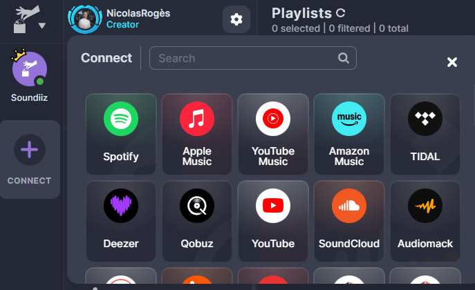 Create a link that generates a playlist across all streaming platforms