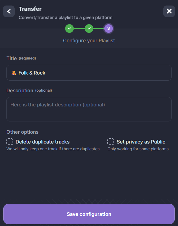 Create a link that generates a playlist across all streaming platforms
