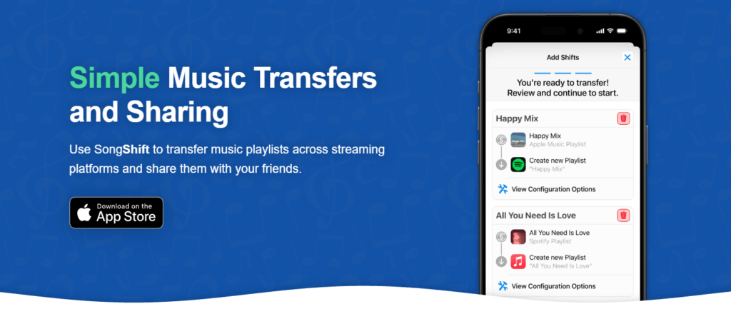 SongShift iPhone app for transferring playlists between music services