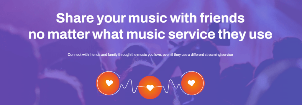 TuneMyMusic page for sharing music across streaming services