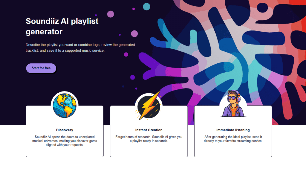 Soundiiz AI playlist generator page