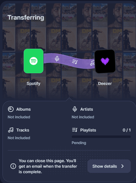 Why are songs missing after a playlist transfer?