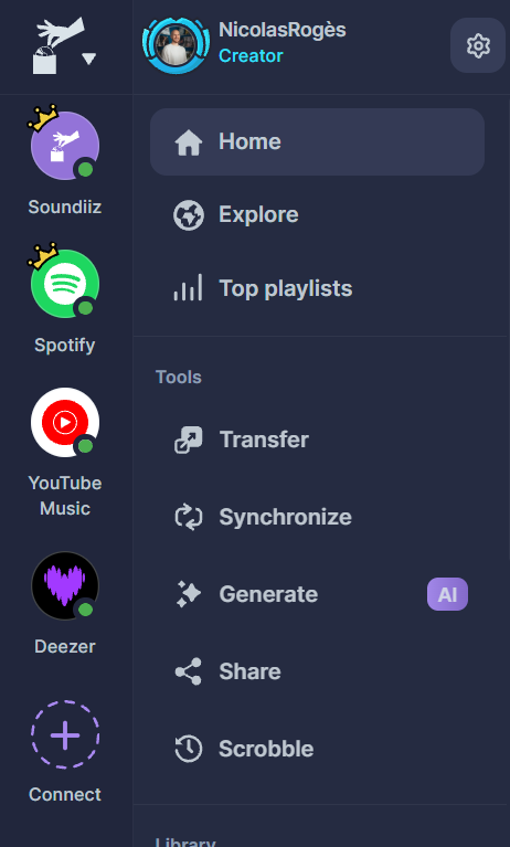 Transfer music playlists