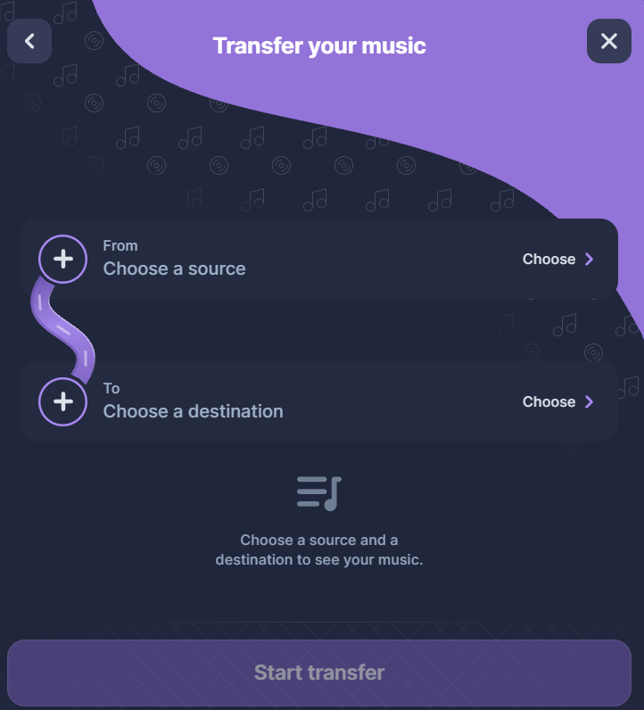 Transfer music playlists